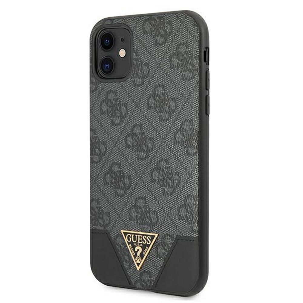 233520_oryg Guess case for iPhone 11 GUHCN61PU4GHBK gray hard case 4G Triangle Collection