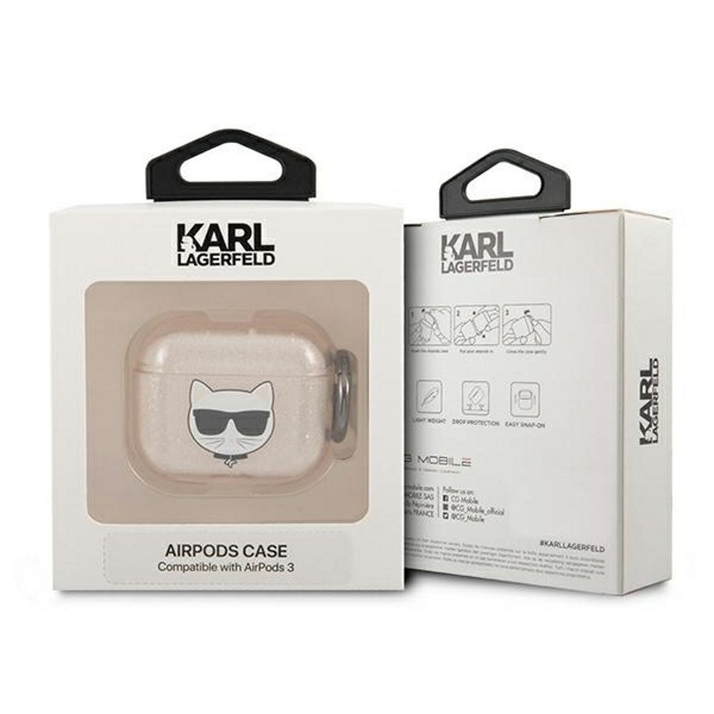 Karl Lagerfeld case for Airpods 3 KLA3UCHGD gold Glitter Choupette