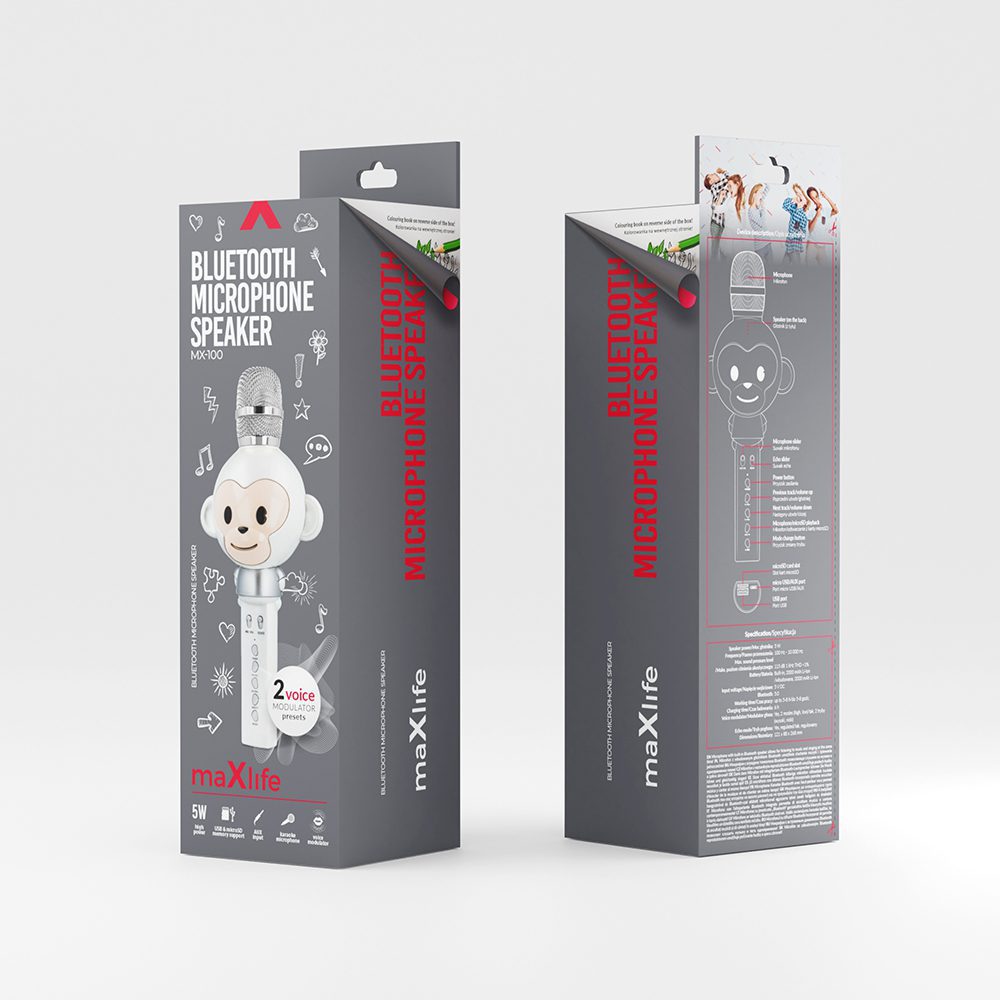 237572_oryg Maxlife BT microphone with speaker Animal MX-100 white
