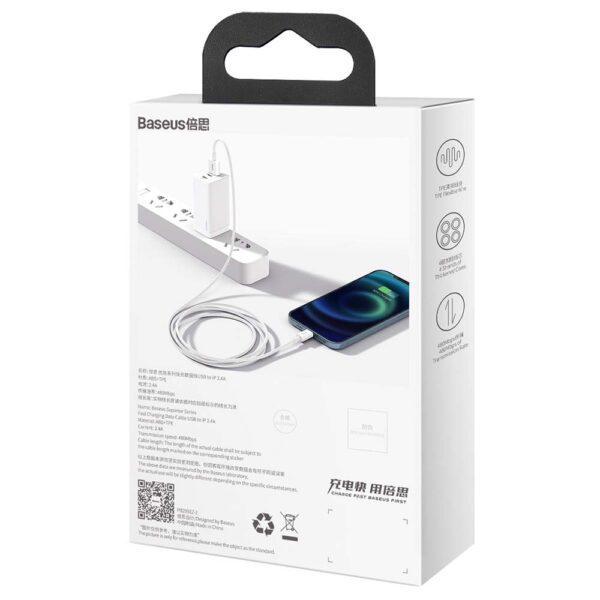 Baseus cable Superior USB - Lightning 1,5 m 2,4A white