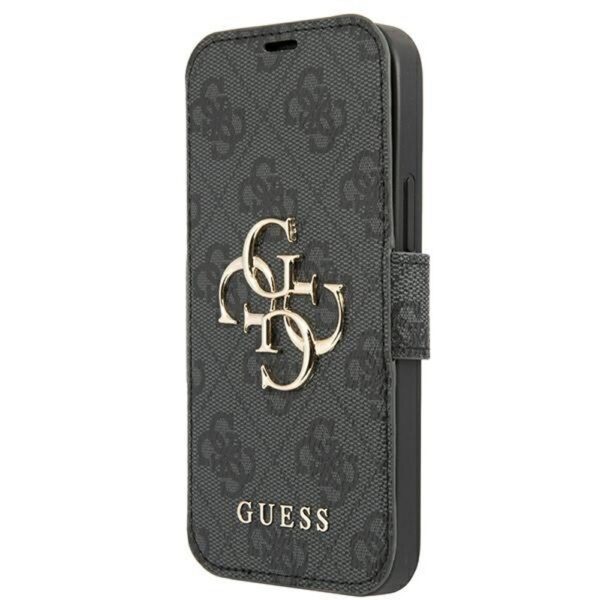 246152_oryg Guess case for iPhone 13 Pro / 13 6,1" GUBKP13L4GMGGR grey book case 4G Big Metal Logo