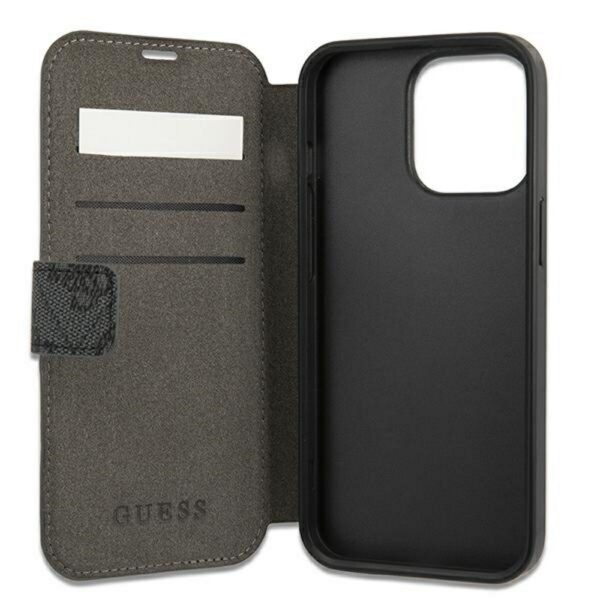246155_oryg Guess case for iPhone 13 Pro / 13 6,1" GUBKP13L4GMGGR grey book case 4G Big Metal Logo