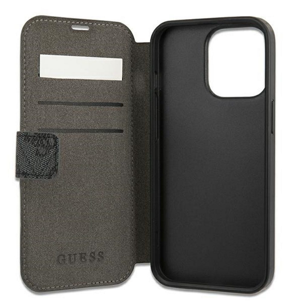246155_oryg Guess case for iPhone 13 Pro / 13 6,1" GUBKP13L4GMGGR grey book case 4G Big Metal Logo