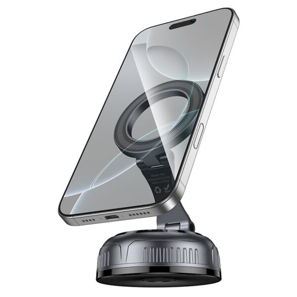 2483923d8b2eb2039831648c8bff8f0c Car holder magnetic Hoco with adjustable suction cum H92 black metal gray