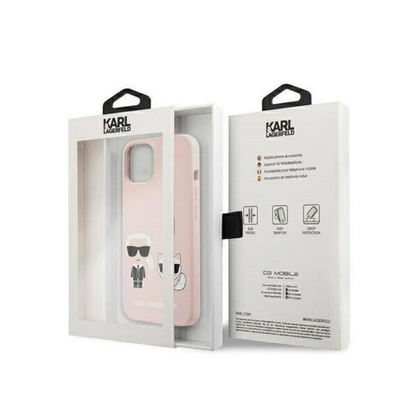 255966_oryg Karl Lagerfeld case for iPhone 13 Pro Max 6,7" KLHMP13XSSKCI pink hard case Silicone Karl & Choupette Magsafe