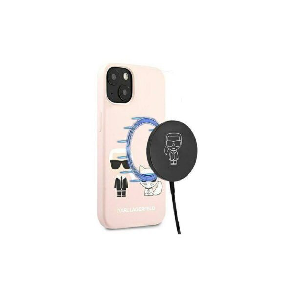 255968_oryg Karl Lagerfeld case for iPhone 13 Pro Max 6,7" KLHMP13XSSKCI pink hard case Silicone Karl & Choupette Magsafe