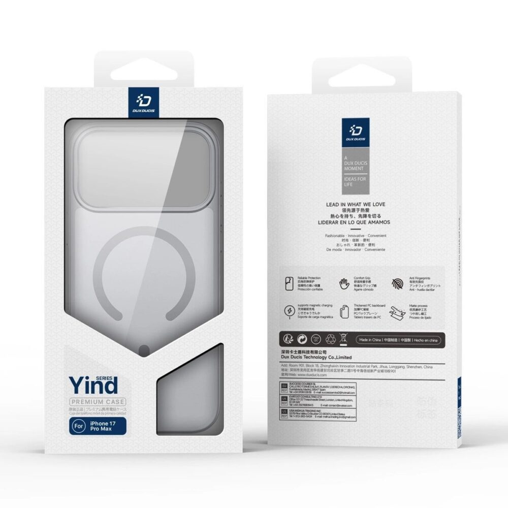 DUX DUCIS case YIND compatible with MagSafe for IPHONE 17 PRO MAX (Open Ring) grey