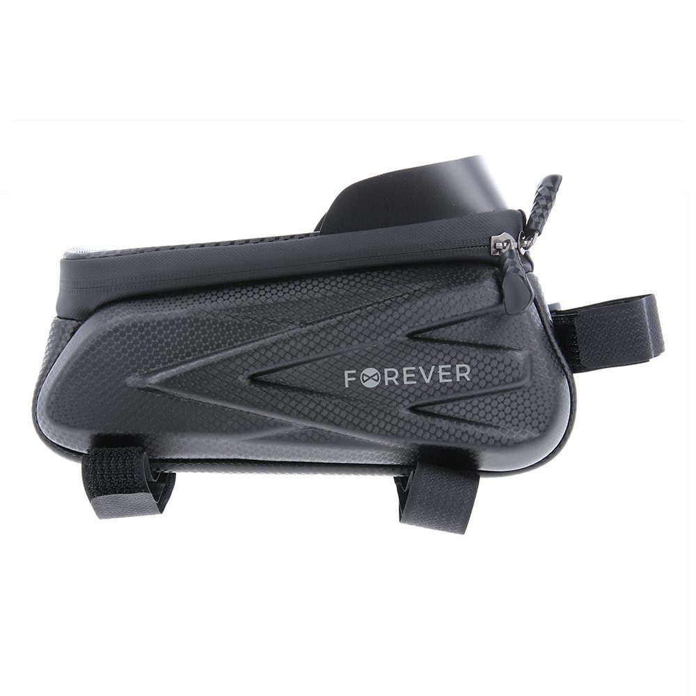Waterproof bike frame bag with shell sides and phone holder Forever Outdoor black