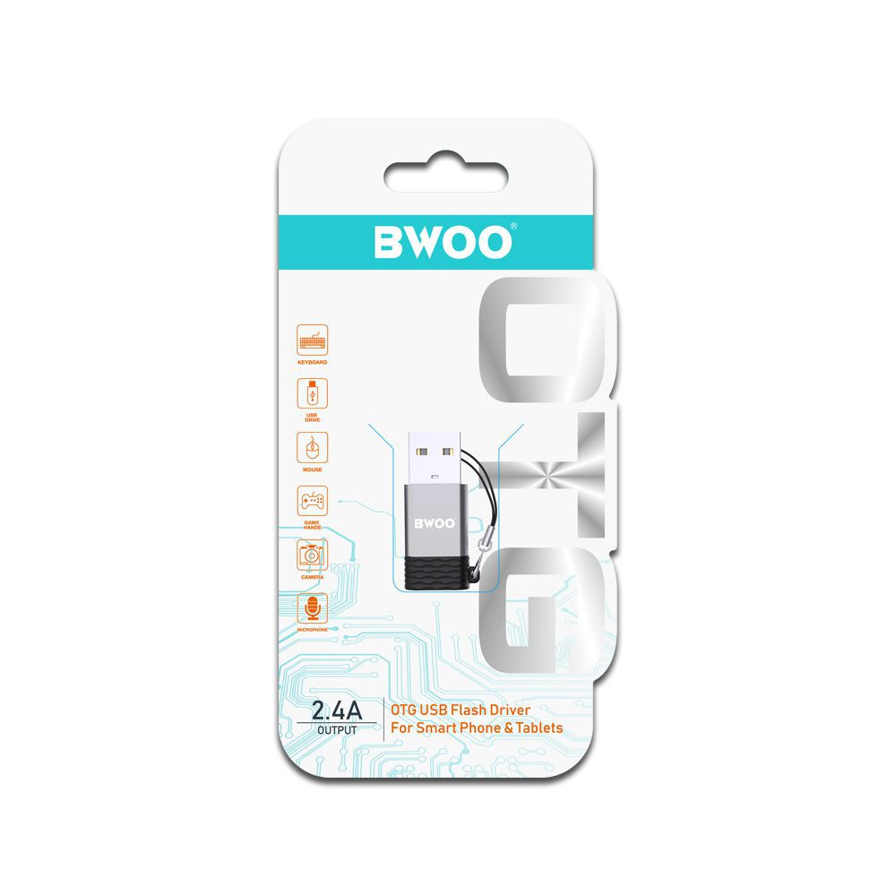 BWOO Adapter USB-C - USB Gray OTG BZ-38