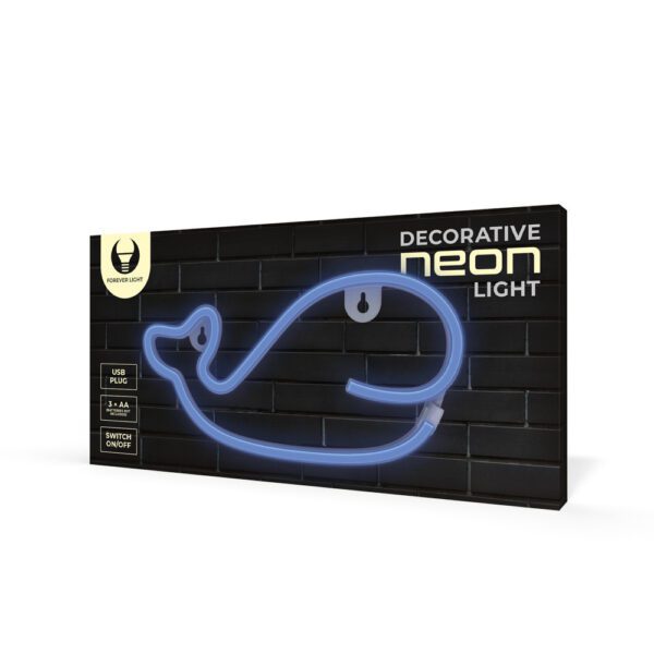 Neon LED Light WHALE blue Bat + USB FLNE19 Forever Light