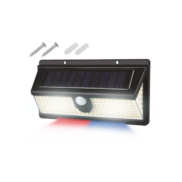 Solar wall lamp 172 LED SMD white 18 SMD blue-red, 2000lm PIR IP65 2400mAh