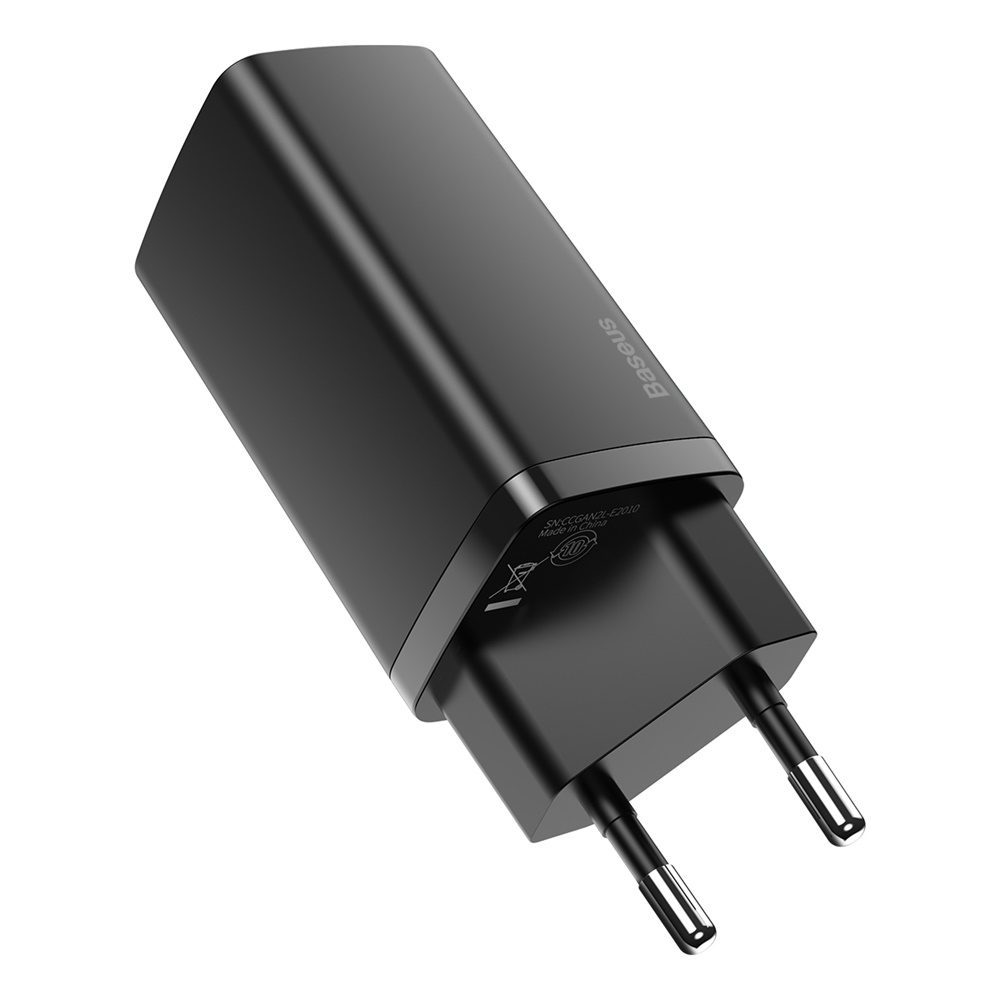 Baseus wall charger GaN2 Lite PD 65W 1x USB-C 1x USB black