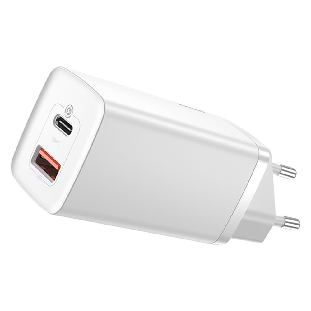 Baseus wall charger GaN2 Lite PD 65W 1x USB-C 1x USB white