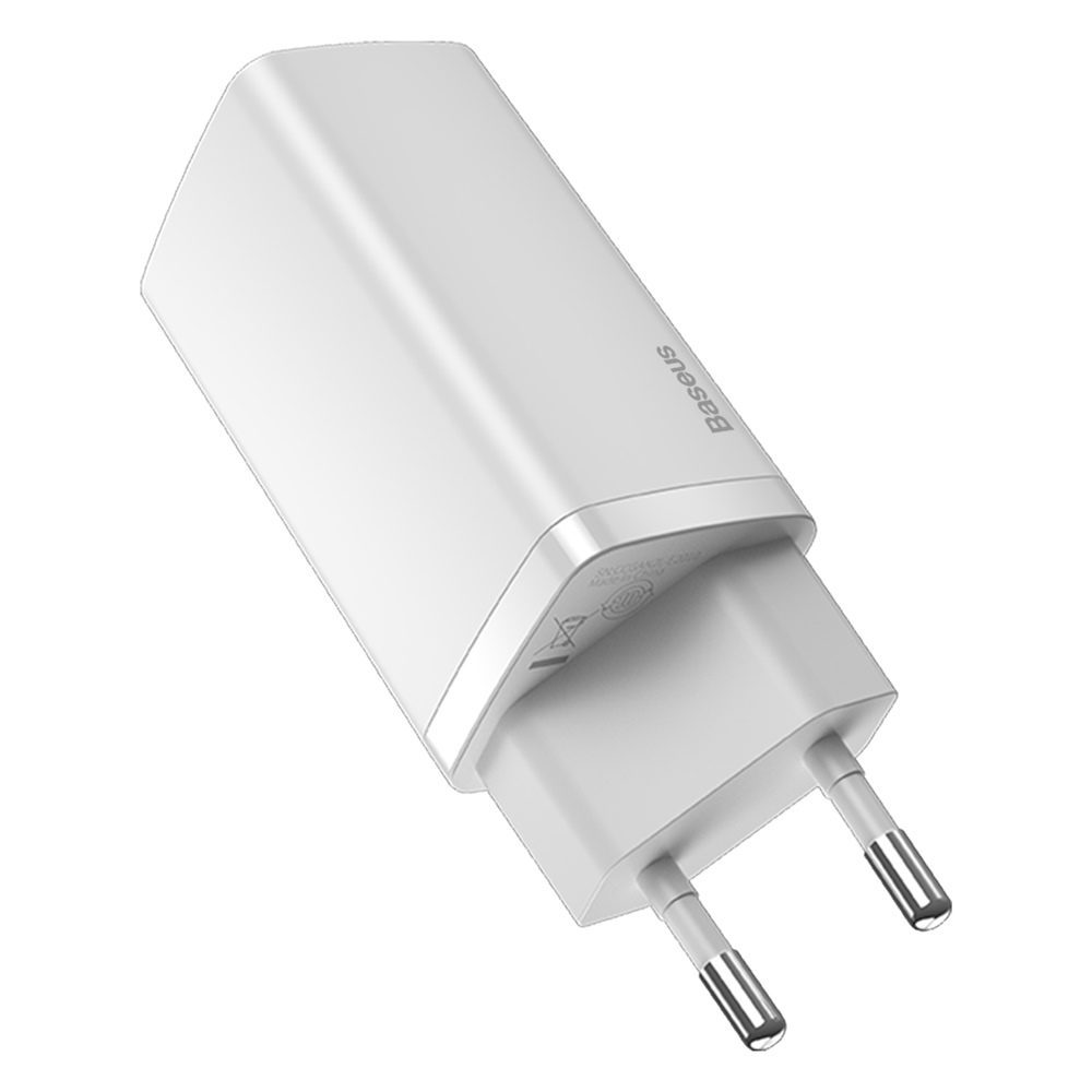 Baseus wall charger GaN2 Lite PD 65W 1x USB-C 1x USB white