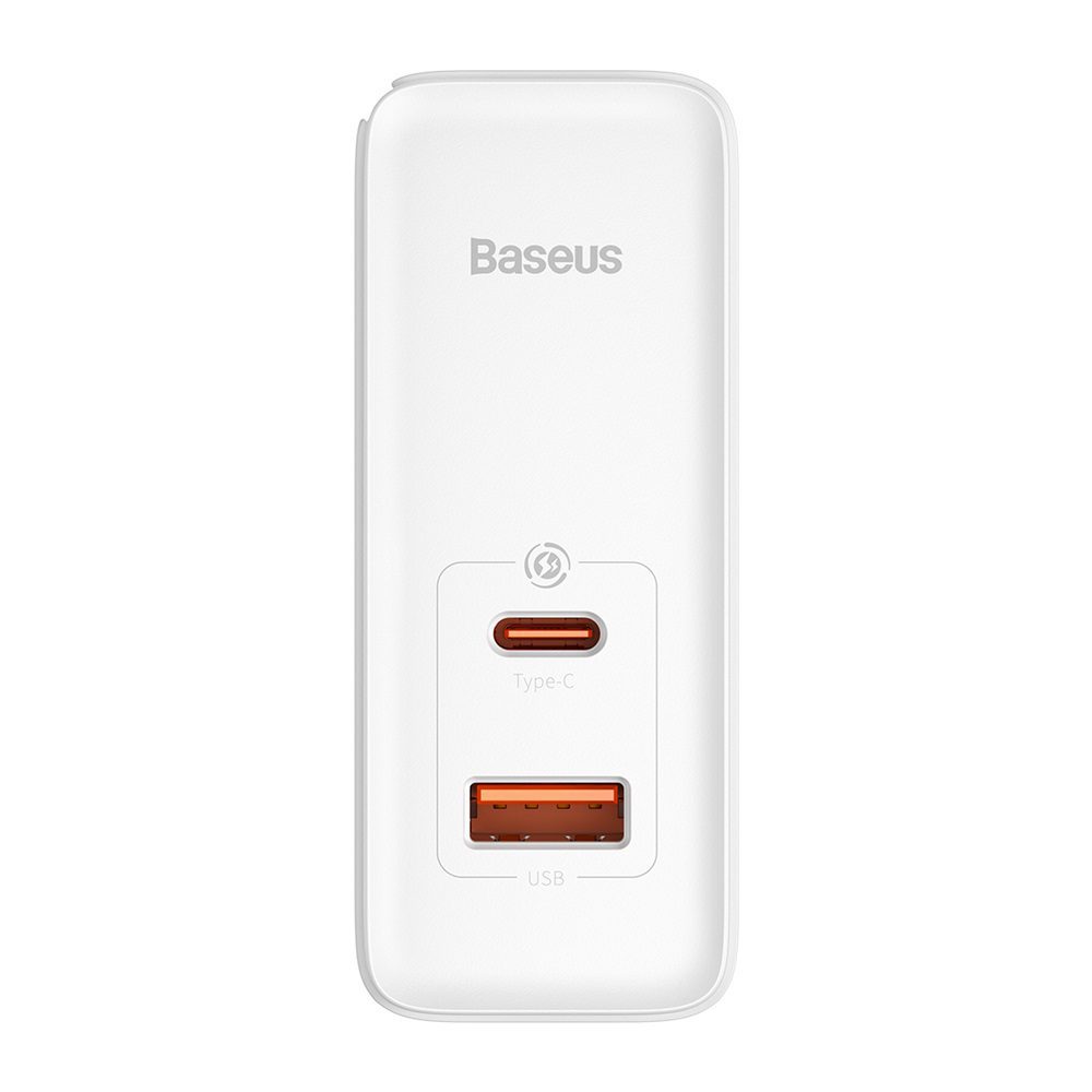 Baseus wall charger GaN5 Pro PD 100W 1x USB-C 1x USB white+ USB-C - USB-C