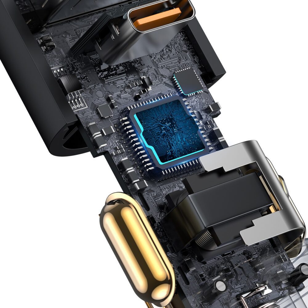 301196_oryg Baseus car charger Share Together PD 120W 1x USB 1x USB-C gray with car lighter socket