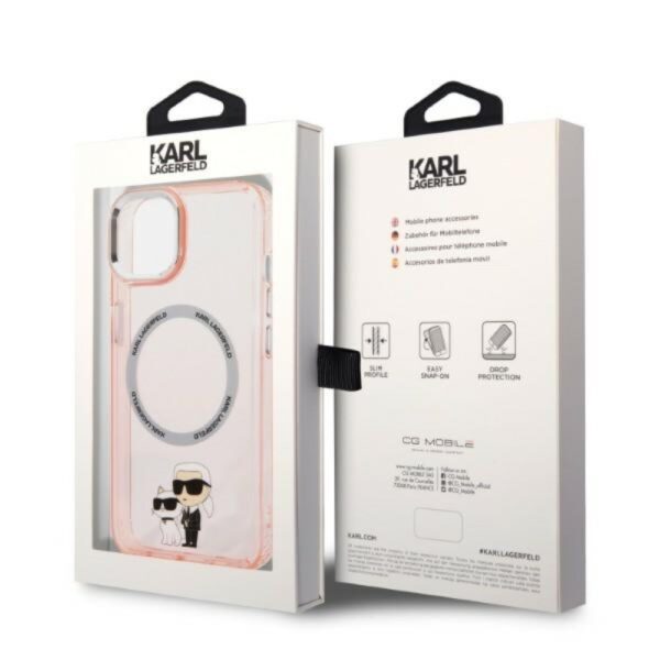 Karl Lagerfeld case for iPhone 14 6,1" KLHMP14SHNKCIP pink hardcase Magsafe IML NFT K&C