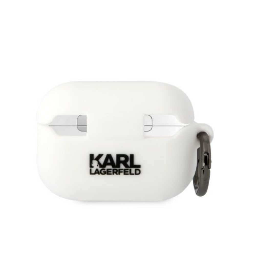 Karl Lagerfeld case for Airpods Pro 2 KLAP2RUNIKH white 3D Silicone NFT Karl