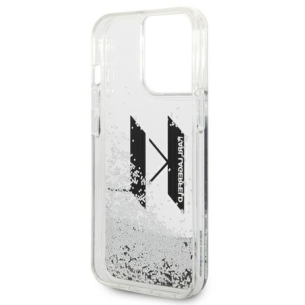 305611_oryg Karl Lagerfeld case for iPhone 14 Pro Max 6,7" KLHCP14XLBKLCS silver Liquid Glitter case Big KL Logo