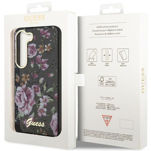 Guess case for Samsung Galaxy S23 Plus GUHCS23MHCFWSK black HC IML Flower