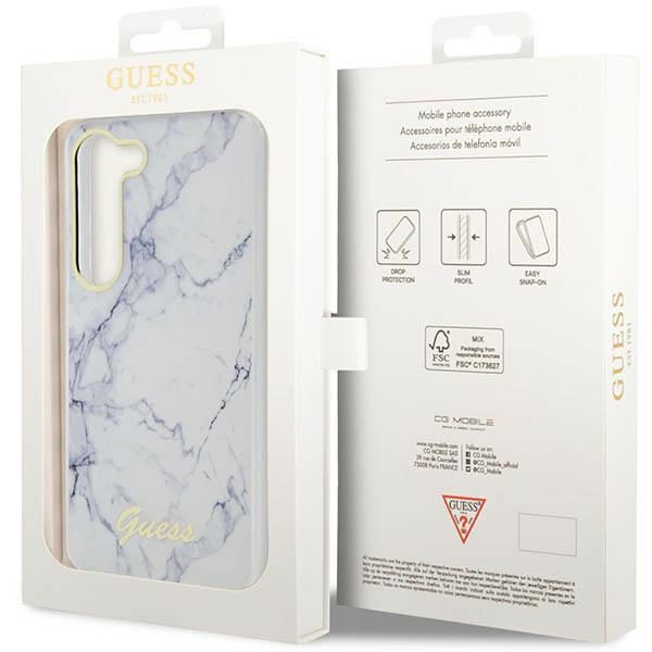 Guess case for Samsung Galaxy S23 GUHCS23SPCUMAH white HC PU/TPU Marble