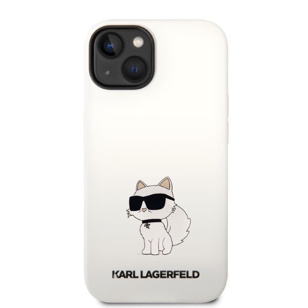 307862_oryg Karl Lagerfeld case for iPhone 14 Pro Max 6,7" KLHCP14XSNCHBCH white HC Silicone NFT Choupette