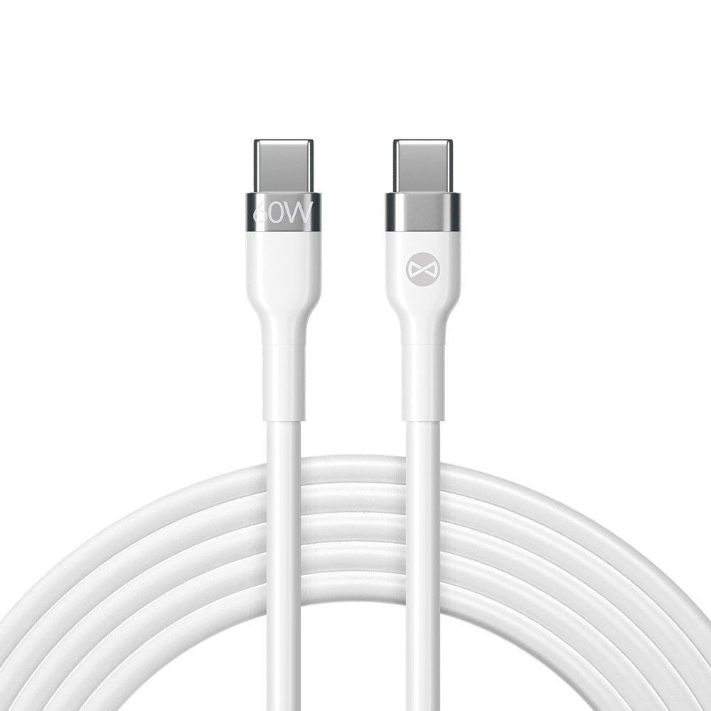 Forever Flexible cable USB-C - USB-C 2,0 m 60W white