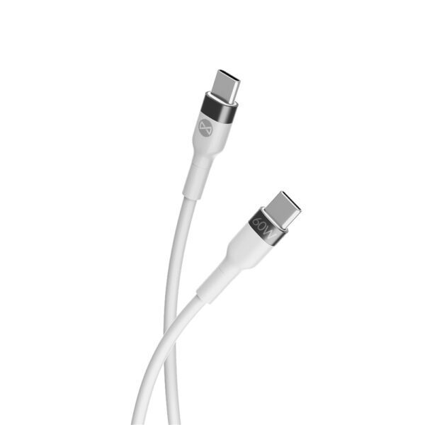 Forever Flexible cable USB-C - USB-C 1,0 m 60W white