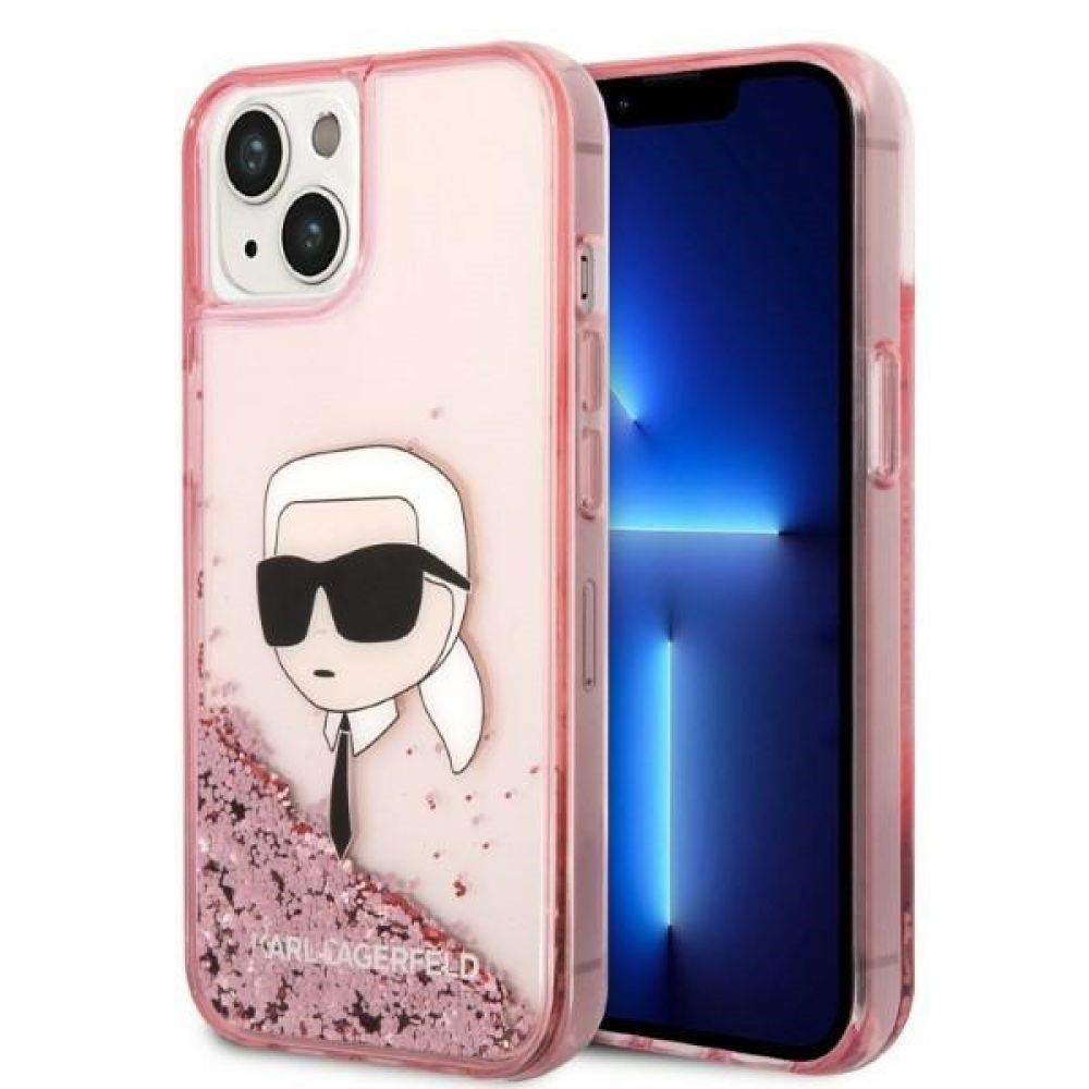 312267_oryg Karl Lagerfeld case for iPhone 14 Pro Max 6,7" KLHCP14XLNCHCP pink hardcase Liquid Glitter NFT Choupette Head