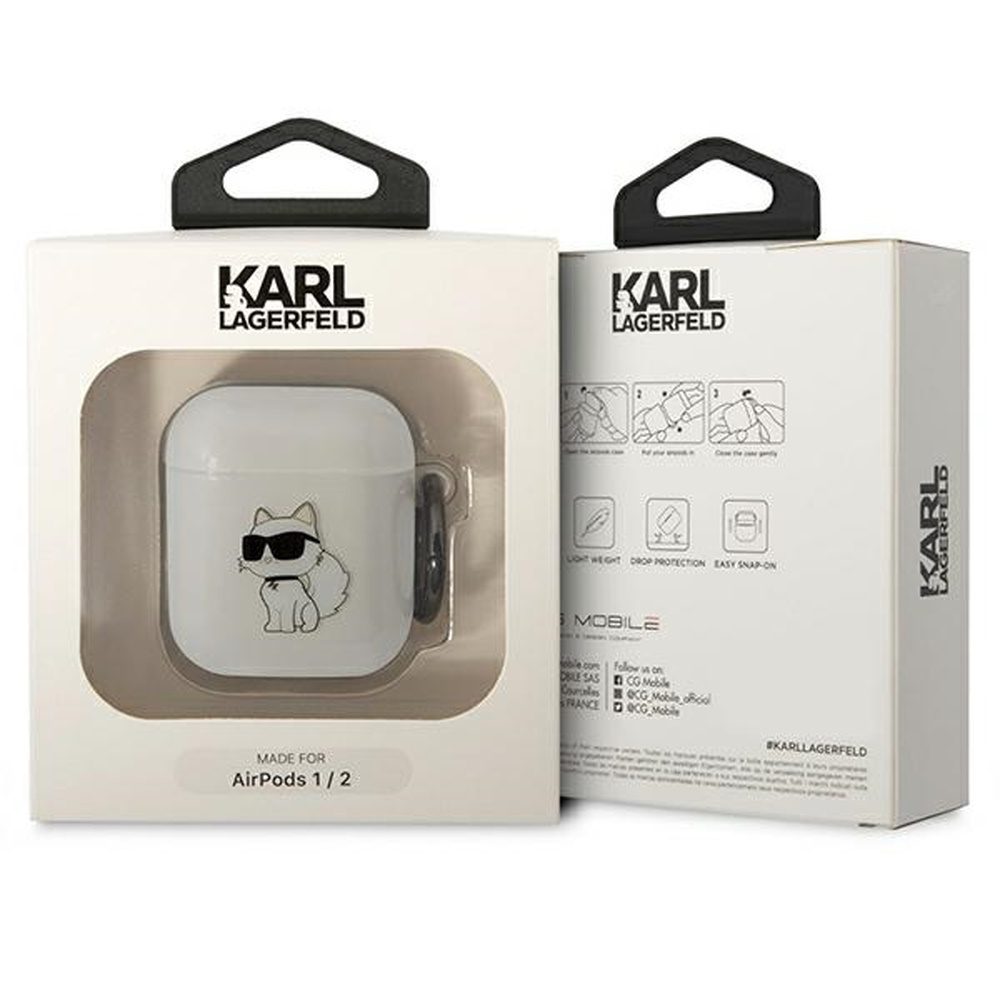 Karl Lagerfeld case for Airpods 1 / 2 KLA2HNCHTCT transparent Ikonik Choupette