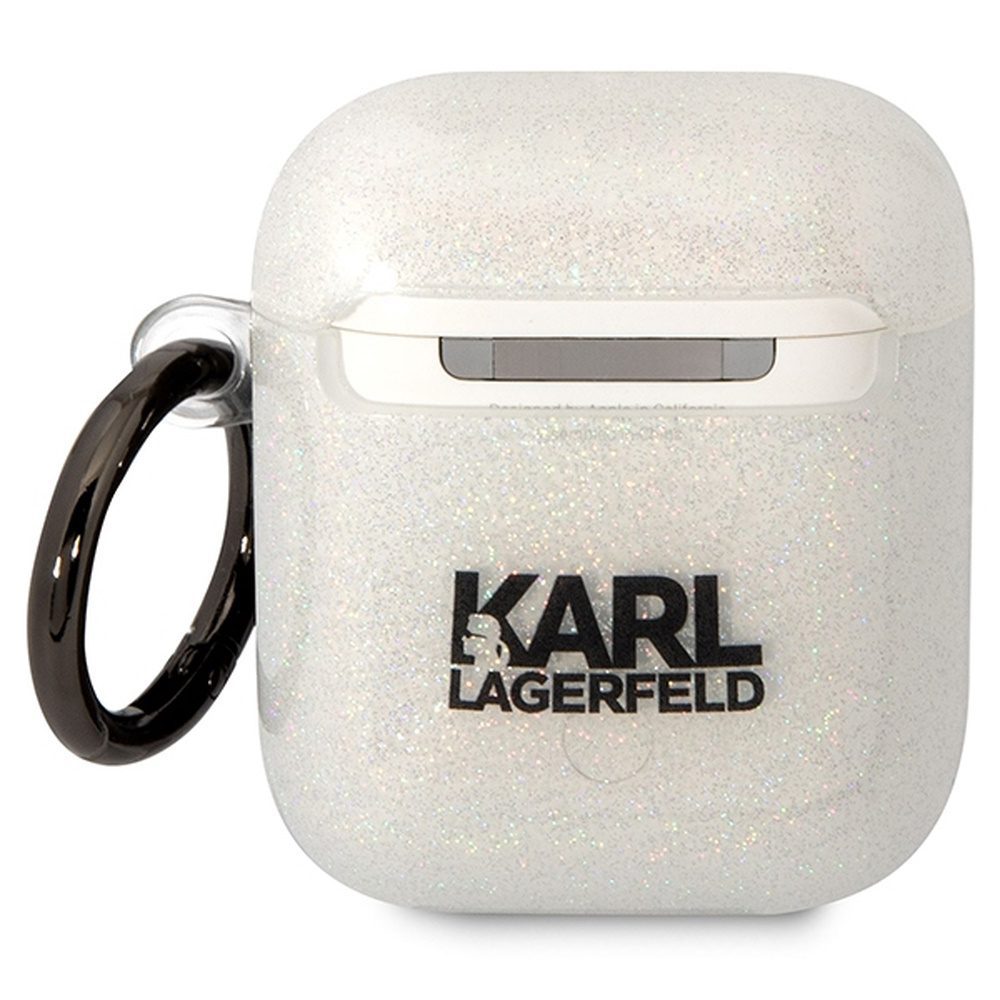 Karl Lagerfeld case for Airpods 1 / 2 KLA2HNKCTGT transparent Gliter Karl&Choupette