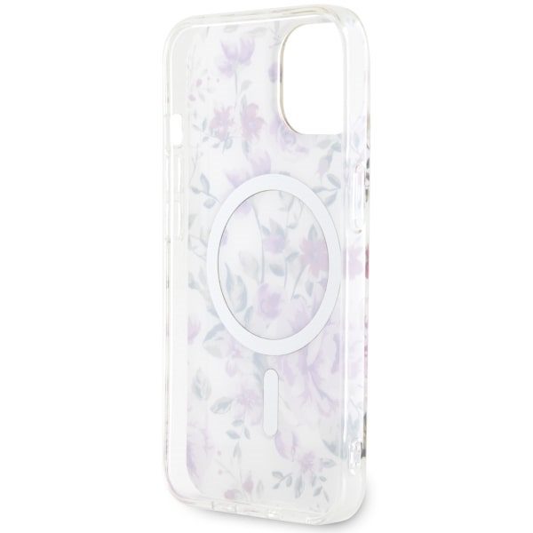 Compressed by jpeg-recompress Guess case for iPhone 14 6,1" GUHMP14SHCFWST transparent hardcase Magsafe IML Flower