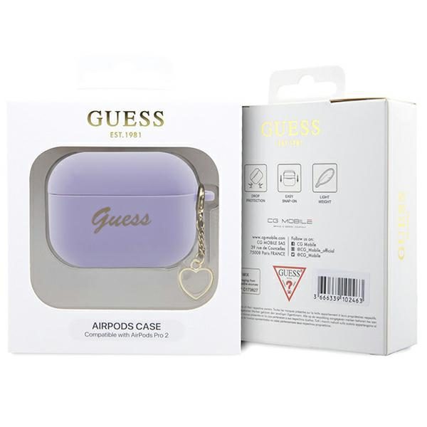 322964_oryg Guess case for AirPods Pro 2 GUAP2LSCHSU purple Silicone Heart Charm