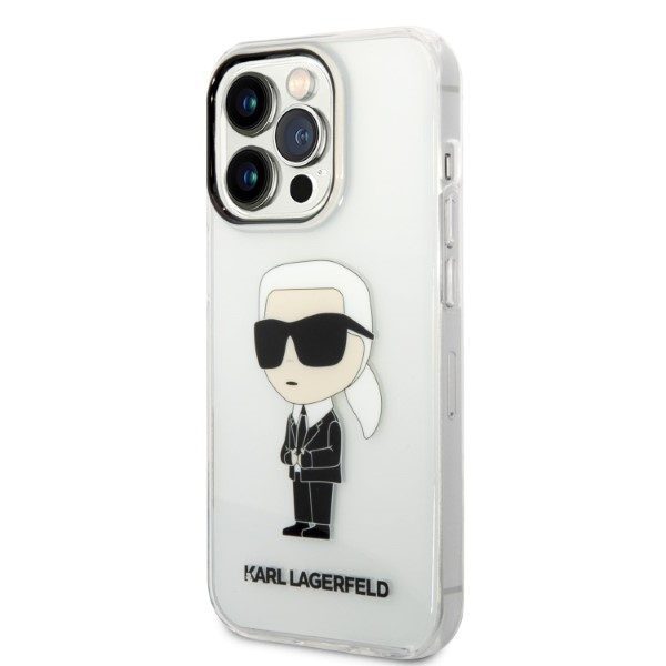 Karl Lagerfeld case for iPhone 14 Pro 6,1" KLHCP14LHNIKTCT transparent hardcase Ikonik Karl Lagerfeld
