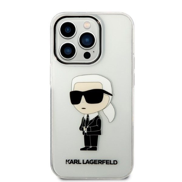 Karl Lagerfeld case for iPhone 14 Pro 6,1" KLHCP14LHNIKTCT transparent hardcase Ikonik Karl Lagerfeld
