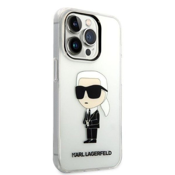 Karl Lagerfeld case for iPhone 14 Pro 6,1" KLHCP14LHNIKTCT transparent hardcase Ikonik Karl Lagerfeld