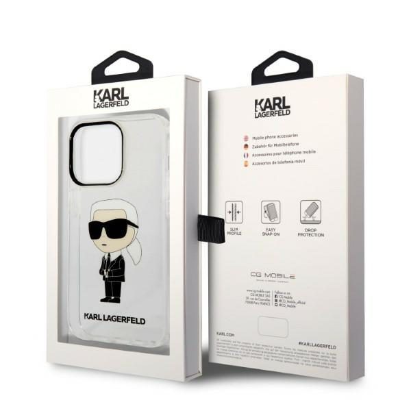 Karl Lagerfeld case for iPhone 14 Pro 6,1" KLHCP14LHNIKTCT transparent hardcase Ikonik Karl Lagerfeld
