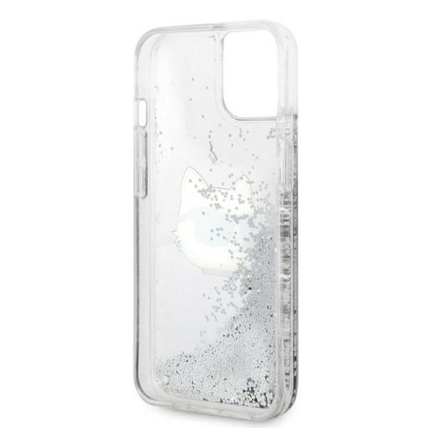 Karl Lagerfeld case for iPhone 14 Plus 6,7" KLHCP14MLNCHCS silver hardcase Glitter Choupette Head