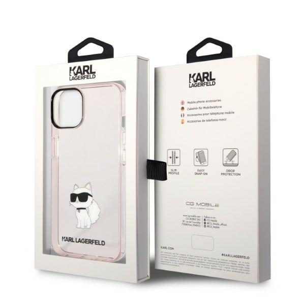 Karl Lagerfeld case for iPhone 14 6,1" KLHCP14SHNCHTCP pink hardcase Ikonik Choupette