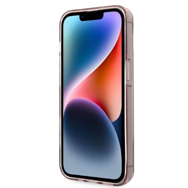 323965_oryg Karl Lagerfeld case for iPhone 14 Pro Max 6,7" KLHCP14XHNCHTCP pink hardcase Glitter Choupette Patch