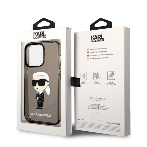 Karl Lagerfeld case for iPhone 14 Pro Max 6,7" KLHCP14XHNIKTCK black hardcase Ikonik Karl Lagerfeld