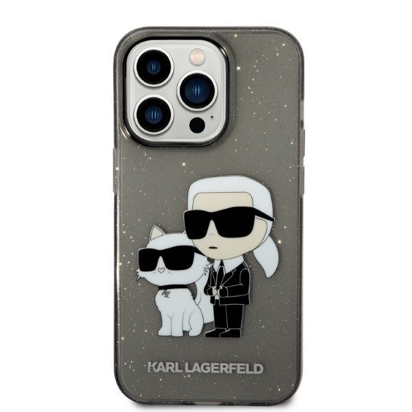 323987_oryg Karl Lagerfeld case for iPhone 14 Pro Max 6,7" KLHCP14XHNKCTGK black hardcase Gliter Karl&Choupette