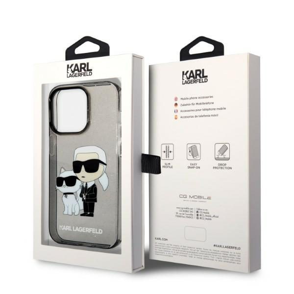 323992_oryg Karl Lagerfeld case for iPhone 14 Pro Max 6,7" KLHCP14XHNKCTGK black hardcase Gliter Karl&Choupette