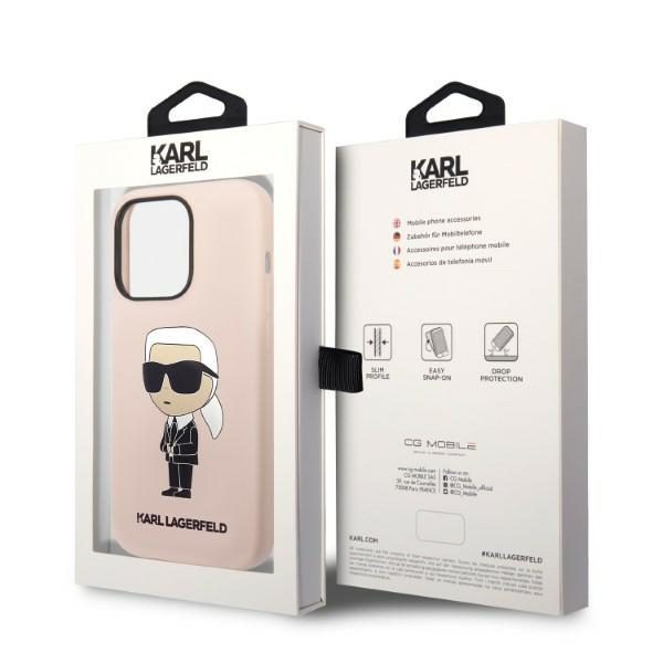 Karl Lagerfeld case for iPhone 14 Pro 6,1" KLHMP14LSNIKBCP pink hardcase Silicone Ikonik Magsafe