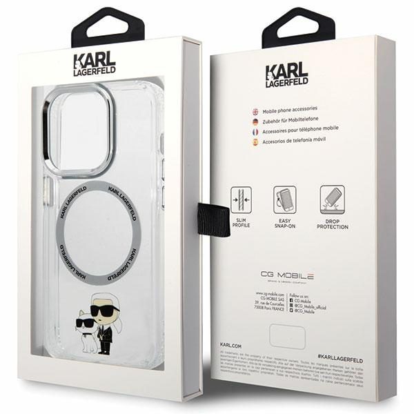 Karl Lagerfeld case for iPhone 13 Pro 6,1" KLHMP13LHNKCIT transparent hardcase Magsafe IML NFT Karl & Choupette