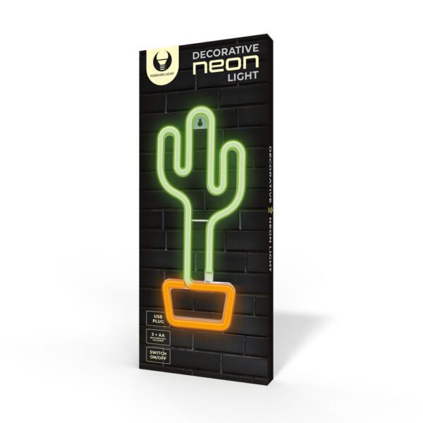 326271_oryg Neon LED Light CACTUS orange green Bat + USB FLNE02 Forever Light