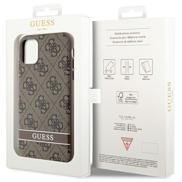 328516_oryg Guess case for iPhone 11 GUHCN61P4SNW brown HC 4G Stripe