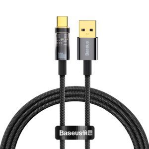 Baseus cable Explorer USB - USB-C 1,0 m black auto power off 100W