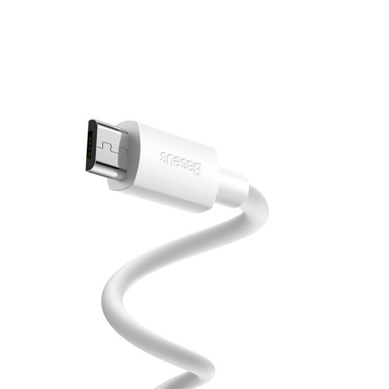Baseus cable Simple Wisdom USB - microUSB 1,5 m 2,1A white 2 pcs