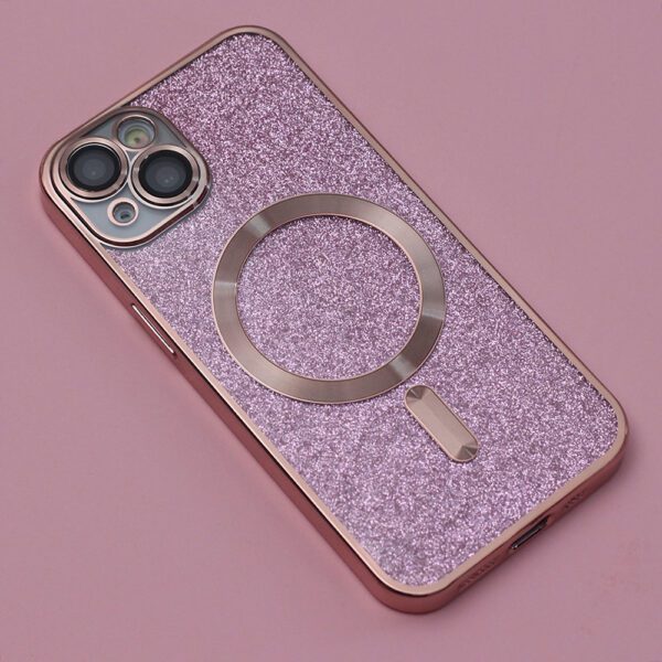 Glitter Chrome Mag case for iPhone 13 6,1" pink